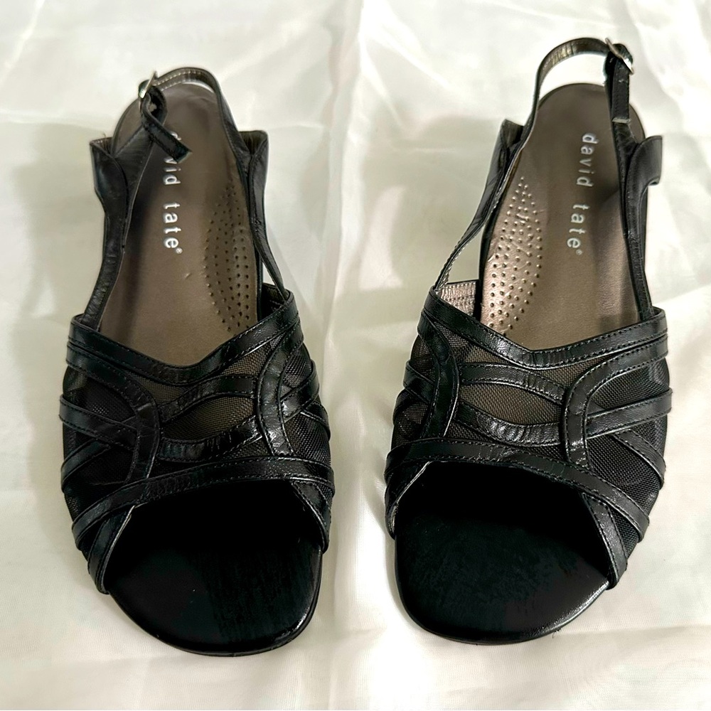 David Tate Black Sandal with adjustable ankle strap
